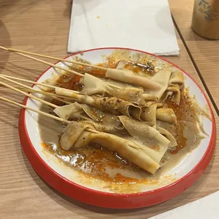 Sha-Bu Tofu Skin 10 Skewers with Sesame Sauce on side