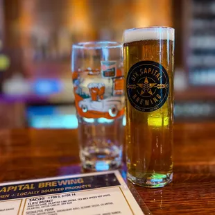 two glasses of beer