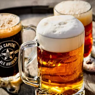 two mugs of beer