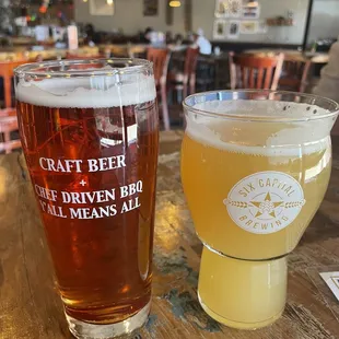 Cherry limeade ale and hazy IPA.