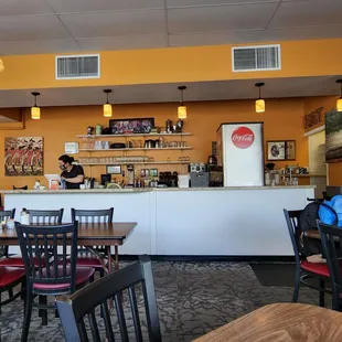 people sitting at the counter