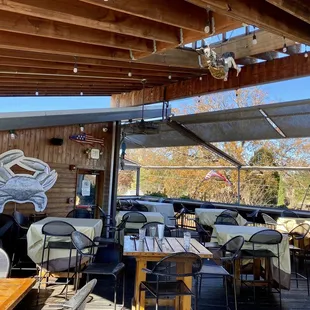 Another view of the spacious and covered rooftop patio