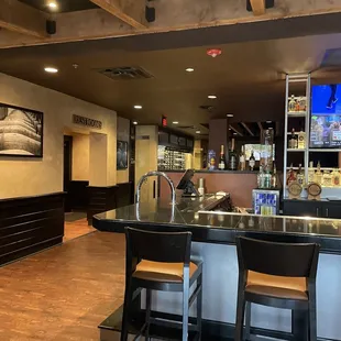 the bar and dining area