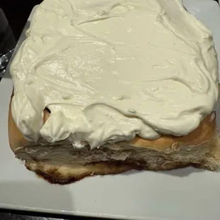 Giant cinnamon roll. This also came with blueberries.