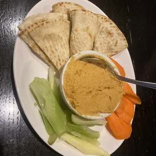 Hummus and pita bread