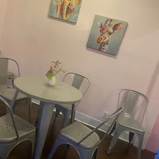 a table and chairs
