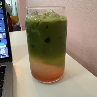 Strawberry matcha lemonade