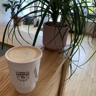 Tahini black salted caramel latte