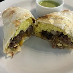 Brisket breakfast taco