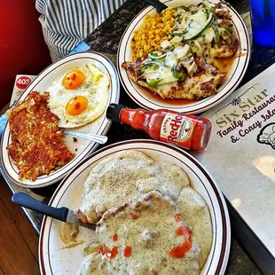 Country Fried Steak Eggs Taters