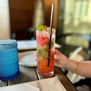 STRAWBERRY MINT MOCKTAIL