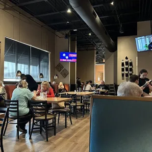 people sitting at tables