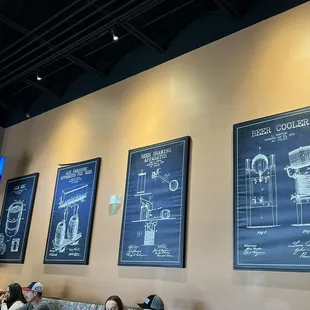 Patents from brewers in the 1800s. Interesting wall art.