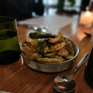 Crispy Zucchini drizzled in a sweet chili vinaigrette