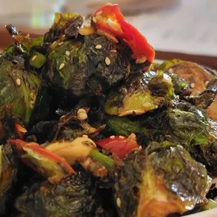 Spicy brussel sprouts (brunch menu)