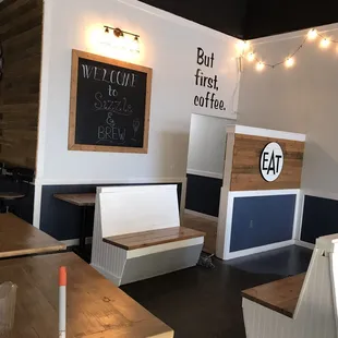 the interior of a coffee shop