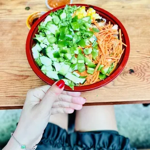 Slurping Noodles Grilled Chicken Vermicelli Bowl Mango Lemonade