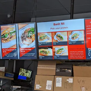 a variety of menus