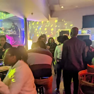 a group of people at a party