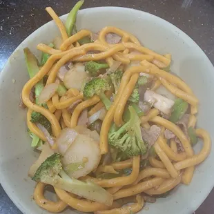 $19.95 for a bowl, soup, and appetizer. After cooking, a level bowl is like this. Pile high, and this biwl would be full after cooking.