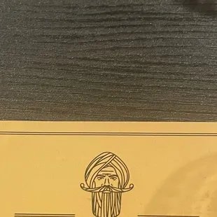 The top of the menu.