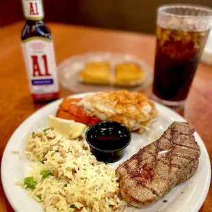 Yummy steak and lobster