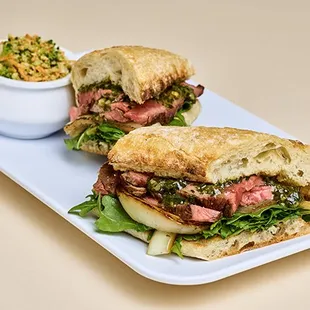 Chimichurri Steak Sandwich and Broccoli Slaw
