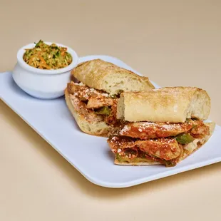Italian Sausage Sandwich and Broccoli Slaw
