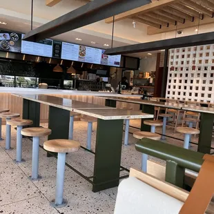 High tops and order counter