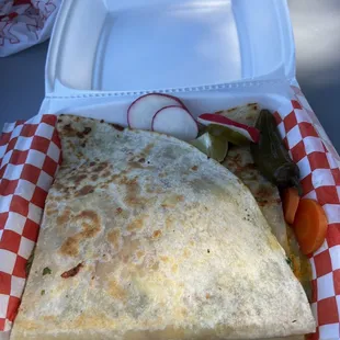 chicken masala quesadilla