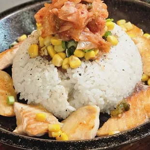 Salmon and kimchi rice, my fav