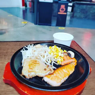 Teriyaki Chicken & Salmon Deluxe W/Rice