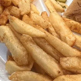 french fries and a sandwich