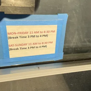 New hours