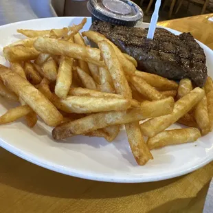 Sirloin steak and fries