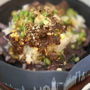 a bowl of rice and vegetables