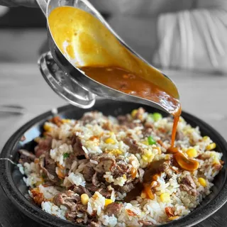 Onion Beef Pepper Rice