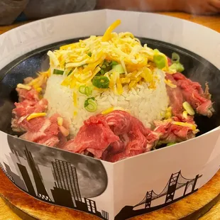 Beef cheese sizzling plate