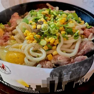 Kurabuta Pork Belly substituted with udon