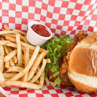 Buttermilk fried chicken sandwich (added cheese)