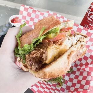 Buttermilk fried chicken sandwich (added cheese)