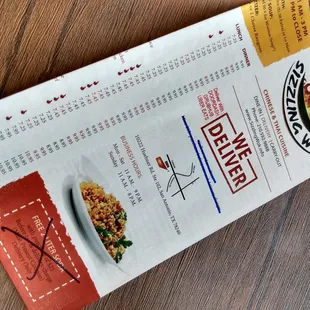 Menu cover