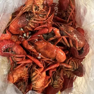 Garlic Butter Crawfish [because mild was too hot for the mini]