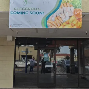 the entrance to the store