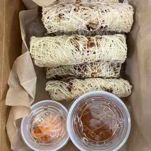Netted egg rolls