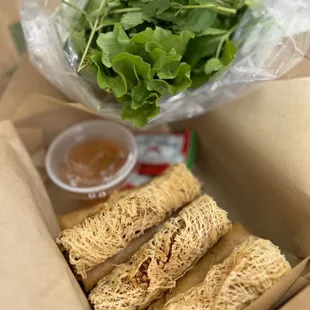 Small Plate: 6 Eggrolls (Half regular, half net)