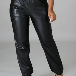Cargo Pocket Leather Joggers
