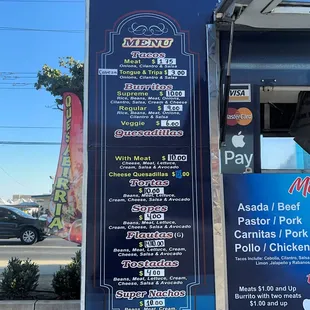 Updated menu and prices