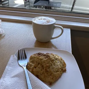Peach scone and chai tea