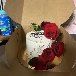 Custom Roses themed cake